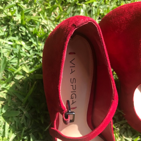 Red Via Spiga heels| Mary Jane Pump - Picture 3 of 6